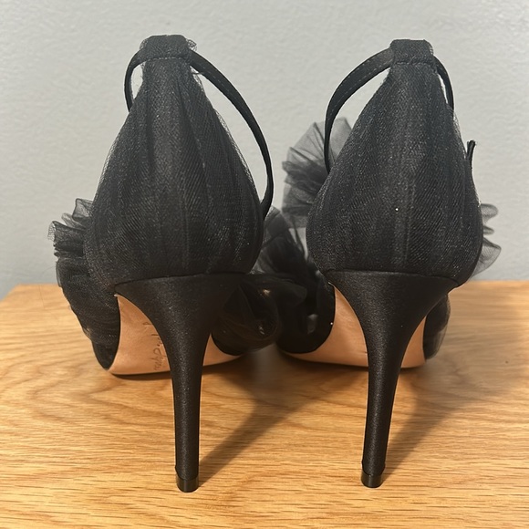 Isa Tapia GIGI BLACK SATIN tulle heels size 39.5- EUC - Picture 7 of 16